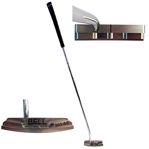 Bell Putters Half Offset Golf Putter 360g Polish Chrome Finish Right-Handed/RH with Winn Midsize Putter Grip and 34" Shaft