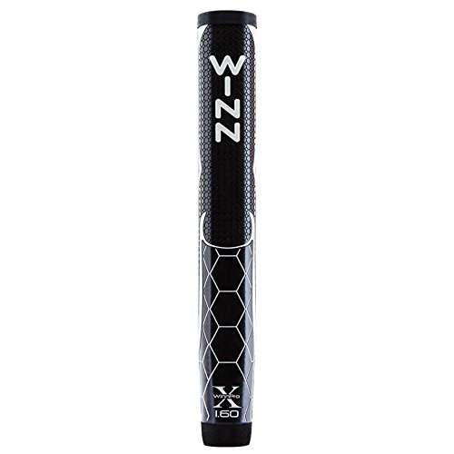 Winn Pro X Putter Grips, 1.60-Inch, Black/Silver